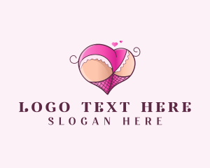 Night Club - Seductive Lingerie Heart logo design