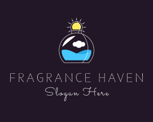 Sunset Bottle Perfume logo design