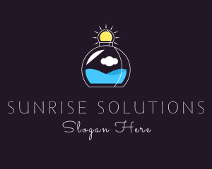 Sunset Bottle Perfume logo design