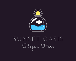 Sunset Bottle Perfume logo design