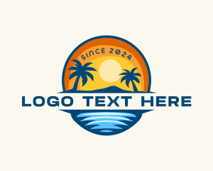 Beach - Tropical Island Waves logo design