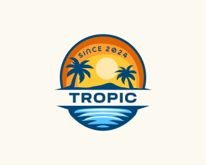 Tropical Island Waves logo design