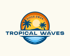 Tropical Island Waves logo design