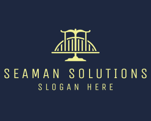 Blue Law Firm Bridge logo design