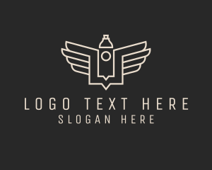 Nicotine - Beige Vape Wings logo design