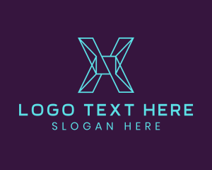 Linear - Cyber Letter X logo design