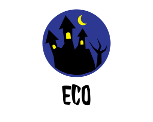 Haunted House Halloween Logo