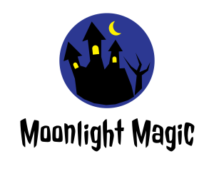 Midnight - Haunted House Halloween logo design