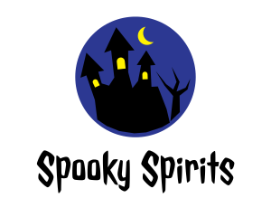 Haunted House Halloween logo design