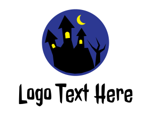 Spooky - Haunted House Halloween logo design