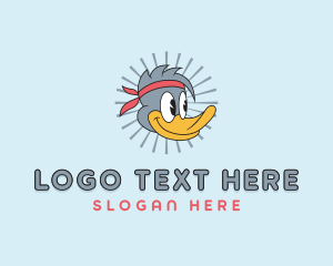 Retro - Cartoon Duck Headband logo design