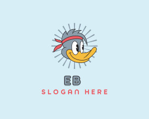 Cartoon Duck Headband Logo