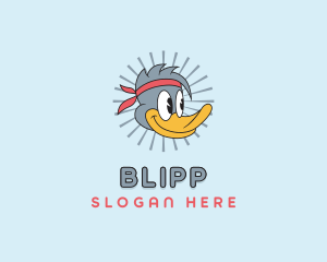 Streamer - Cartoon Duck Headband logo design