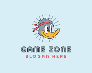 Cartoon Duck Headband logo design