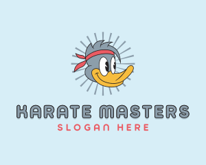 Karate - Cartoon Duck Headband logo design