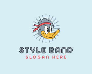 Cartoon Duck Headband logo design