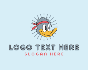 Cartoon Duck Headband Logo