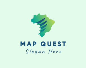 Brazil Wings Map  logo design