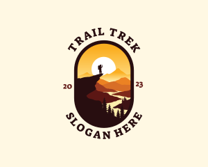 Hiker - Hiker Mountain Scenery Path logo design