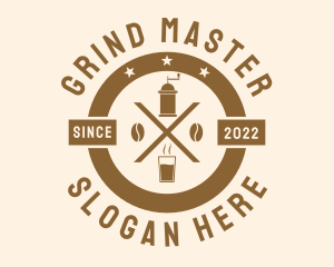 Coffee Bean Espresso Grinder logo design