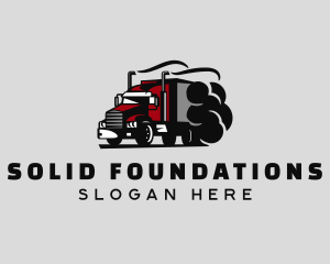 Trucker - Logistics Truck Smoke logo design