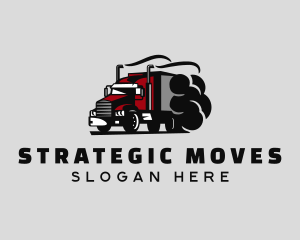 Logistics Truck Smoke logo design