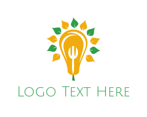 Juice - Fork Pear Bulb logo design