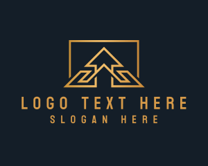 Architecture - Gold House Roof logo design