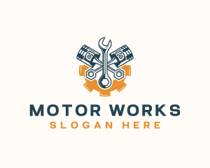 Motor - Engine Machinery Wrench logo design