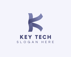 Modern Tech Digital Letter K logo design