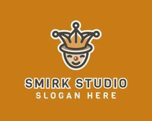 Smirk - Circus Jester Clown logo design