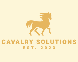 Cavalry - Fast Running Horse logo design