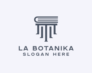 Learning - Library Book Pillar logo design