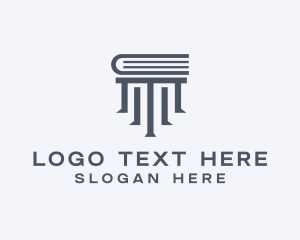 Notebook - Library Book Pillar logo design