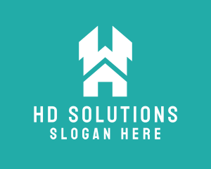 Modern House Letter H logo design