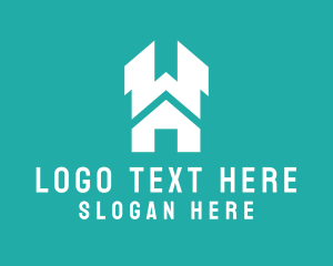 Residential - Modern House Letter H logo design