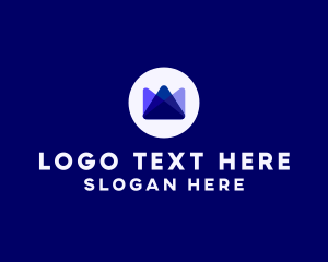 Mountain - Blue Tech Crown logo design