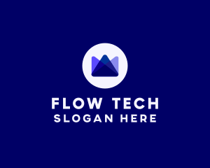 Blue Tech Crown logo design