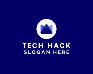 Blue Tech Crown logo design