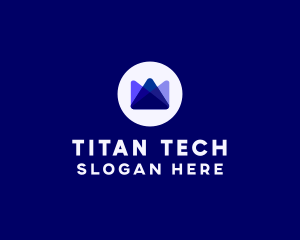 Blue Tech Crown logo design