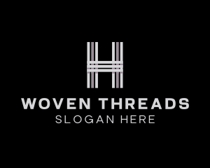 Woven - Classic Stripes Letter H logo design