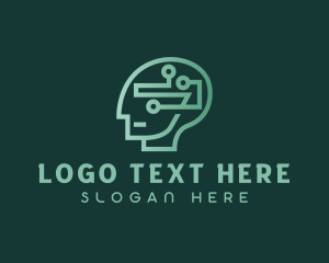 Mental Health - Technology Circuit Head logo design