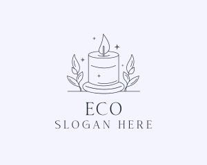 Candle Eco Leaf logo design
