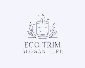 Candle Eco Leaf logo design