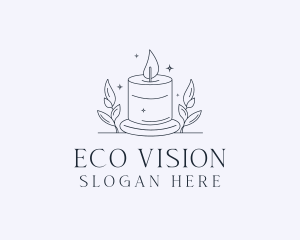 Candle Eco Leaf logo design