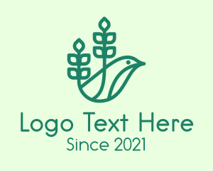 Vegetarian - Green Eco Bird logo design