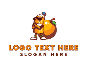 Character - Orange Cartoon Bottle logo design
