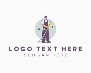 Maintenance - Janitor Cleaning Employee logo design