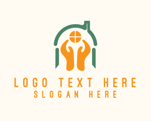 Village - House Roof Hands logo design