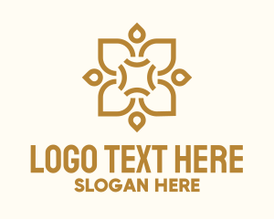 Candle - Golden Floral Centerpiece logo design